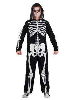 Cozy Skeleton Costume Onesie For Adults -Smiffys Sales adult cozy skeleton onesie alt 2
