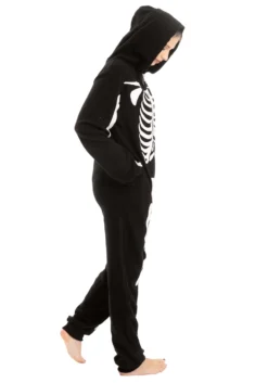 Adult Skeleton Hooded Onesie -Smiffys Sales adult onesies hooded skeleton alt 2