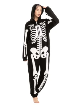 Adult Skeleton Hooded Onesie -Smiffys Sales adult onesies hooded skeleton alt 3