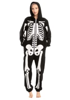 Adult Skeleton Hooded Onesie -Smiffys Sales adult onesies hooded skeleton alt 6
