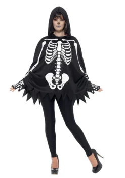 Smiffys Adult's Poncho Skeleton Costume