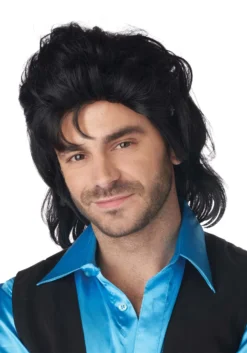 Black Mullet Costume Wig