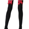 LEG AVENUE Black Stockings With Red Bows