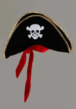 Classic Skull Pirate Hat For Adults -Smiffys Sales classic pirate hat alt 3