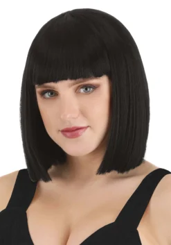 Deep Black Bob Wig For Women -Smiffys Sales deep black bob wig alt 2