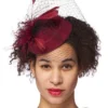 Deep Burgundy Veiled Fascinator