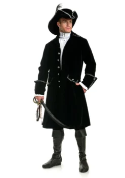 Deluxe Black Pirate Jacket With Pockets Costume 5 Deluxe Black Pirate Jacket With Pockets Costume -Smiffys Sales deluxe black pirate jacket with pockets alt 2