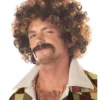 Disco Dirt Bag Wig And Mustache