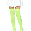 LEG AVENUE Green Opaque Thigh High Nylon Stockings
