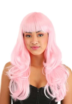Wavy Light Pink Full Wig
