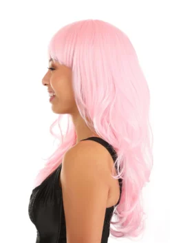 Wavy Light Pink Full Wig -Smiffys Sales light pink full wavy wig alt 2
