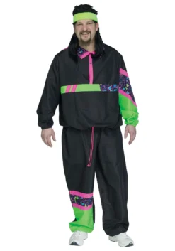 Fun World Plus Size 80's Track Suit Costume For Men
