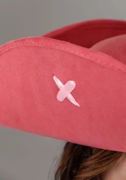 Pink Tricorn Hat For Adults -Smiffys Sales pink adult tricorn hat alt 2