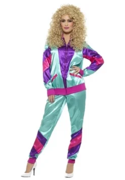 Smiffys Ladies 80's Tracksuit Costume