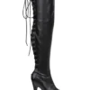 Black Lace Thigh High Boots For Women