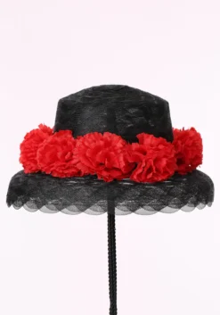 Floral Black And Red Women's Hat