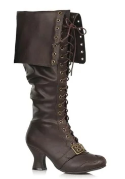 Women's Brown Lace Up Pirate Boot