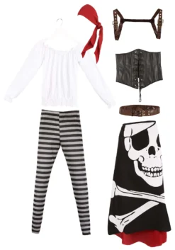 Skeleton Flag Rogue Pirate Costume For Women -Smiffys Sales womens pirate flag gypsy costume alt 14