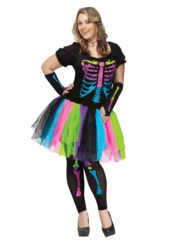 Fun World Women's Funky Punky Bones Plus Size Costume