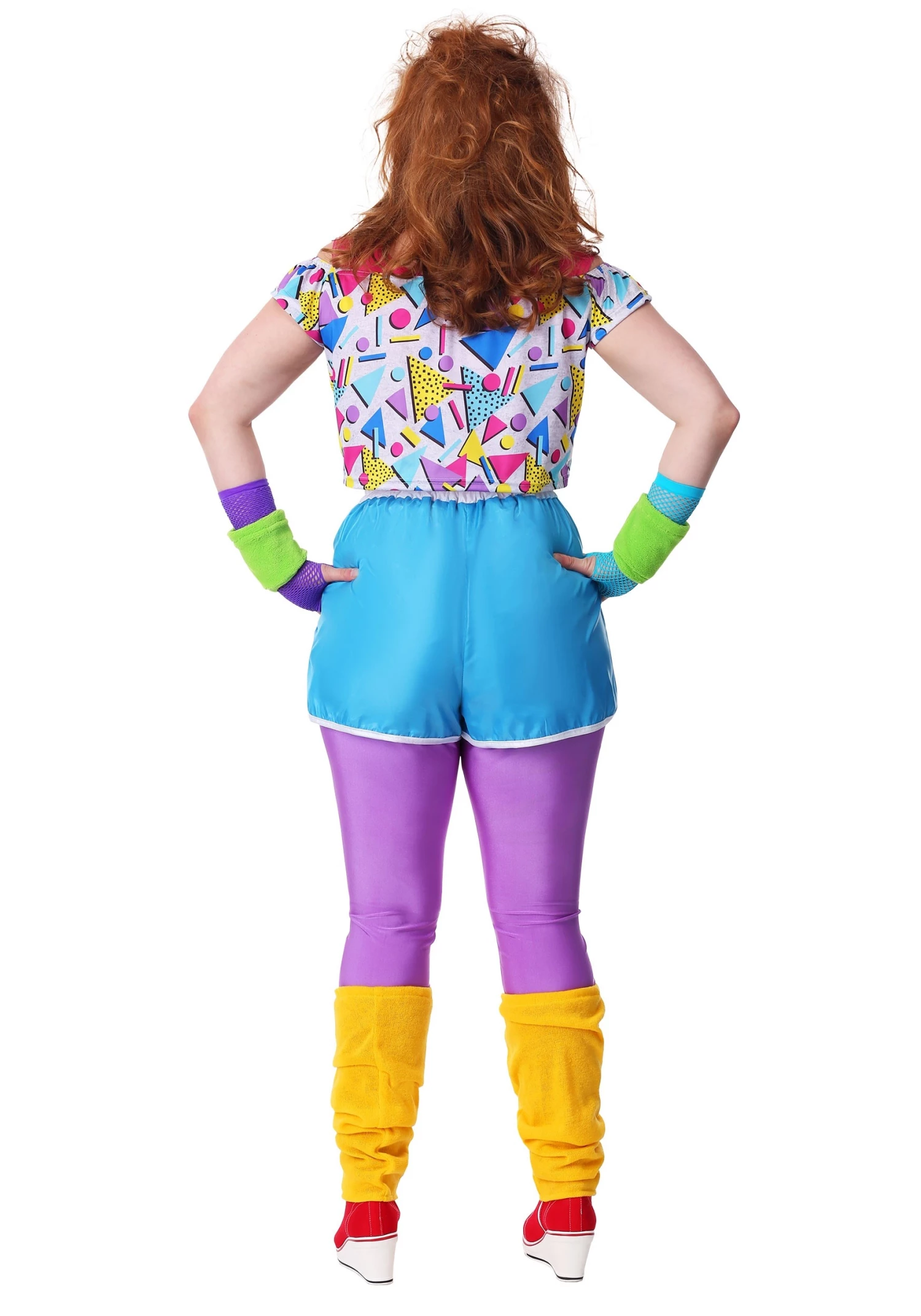Women's Plus Size Work It Out 80s Costume 2 Women's Plus Size Work It Out 80s Costume - Image 2
