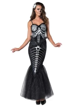 Fun World Women's Skeleton Mermaid Costume
