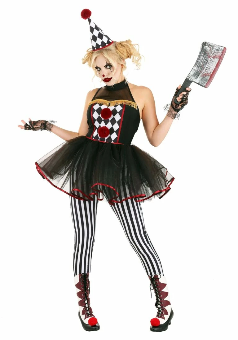 UK Halloween Sales 2024 -Smiffys Sales womens twisted clown costume update 768x1097 1